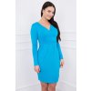 Priliehavé šaty s odrezaním pod prsiami morská