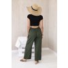 Khaki nohavice so širokou nohavicou