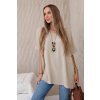 Nadrozmerná blúzka s príveskom ecru