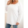 Dámska blúzka Plus Size s lodičkovým výstrihom biela