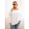 Dámska blúzka Plus Size s lodičkovým výstrihom biela