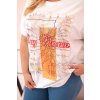 Dámska bavlnená blúzka Plus Size s potlačou Day Dream biela + ťavia