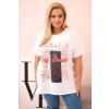 Dámska bavlnená blúzka Plus Size s potlačou Day Dream biela + ťavia