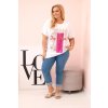 Dámska bavlnená blúzka Plus Size s potlačou Day Dream biela + ťavia