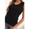 Dámska blúzka bez rukávov z bavlny klasického strihu čierna