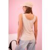 Dámska blúzka na ramienkach s ozdobným zakončením béžová