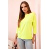 Dámska blúzka s lodičkovým výstrihom neónová oranžová