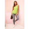 Dámska blúzka s čipkou bez rukávov neónová žltá