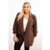 Elegantné béžové dámske sako Plus Size