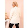 Béžové dámske sako z viskózy Plus Size s dlhým rukávom a golierom