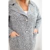 Dámsky kabát Plus Size s barančinou a vreckami béžový