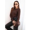 Rebrovaná dámska blúzka s riasením na boku fango