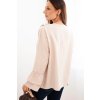 Dámska blúzka z viskózy s volánmi a dlhým rukávom béžová