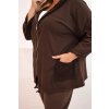 Dámska mikina Plus Size bavlnená oversize s dlhým rukávom béžová