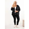 Dámska mikina Plus Size bavlnená na zips čierna