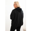 Dámska mikina Plus Size bavlnená na zips čierna