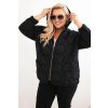 Dámska mikina Plus Size bavlnená na zips čierna