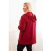 Dámska mikina Plus Size bavlnená s kapucňou a veľkým písmenom H bordová