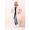 Dámska mikina Plus Size s viskózou na zips s kapucňou béžová