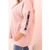 Dámska mikina Plus Size s viskózou na zips s kapucňou béžová