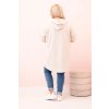 Dámska mikina Plus Size s viskózou na zips s kapucňou béžová