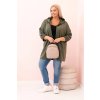 Dámska mikina Plus Size s viskózou na zips s kapucňou béžová