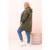 Dámska mikina Plus Size s viskózou na zips s kapucňou béžová