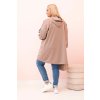 Dámska mikina Plus Size s viskózou na zips s kapucňou béžová