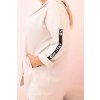 Dámska mikina Plus Size s viskózou na zips s kapucňou béžová