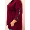 Dámska mikina Plus Size s viskózou na zips s kapucňou béžová