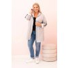 Dámska mikina Plus Size s viskózou na zips s kapucňou béžová