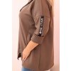 Dámska mikina Plus Size s viskózou na zips s kapucňou béžová