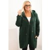 Zateplená dámska mikina Plus Size s kapucňou a vreckami hnedá