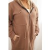 Zateplená dámska mikina Plus Size s kapucňou a vreckami hnedá