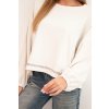 Dámska mikina s ozdobným zakončením dole krémová