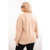 Dámska plus size bavlnená mikina basic s okrúhlym výstrihom béžová