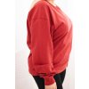 Dámska plus size bavlnená mikina basic s okrúhlym výstrihom béžová