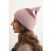 Dámska rebrovaná čiapka z modalu a viskózy s ozdobným gombíkom béžová