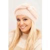 Dámska zimná čiapka s ozdobou a kožušinkou béžová