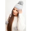Dámska zimná čiapka s brmbolcami K431 biela