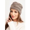 Dámska zimná vlnená čiapka s ozdobným pletením K429 biela