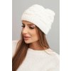 Dámska zimná vlnená čiapka s ozdobným vzorom K430 béžová