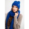 Dámsky komplet čiapka a dlhý šál z mäkkej priadze v ťavej farbe