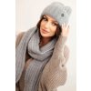 Dámsky komplet čiapka a dlhý šál z mäkkej priadze v ťavej farbe