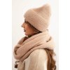 Dámsky set s čiapkou a nákrčníkom z mäkkej pleteniny béžový