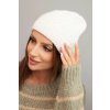 Dámska zimná čiapka s vlnou biela