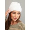 Dámska zimná čiapka s vlnou biela