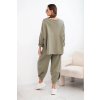 Bavlnená súprava mikina + nohavice tmavo béžová