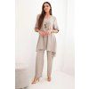 Súprava blúzka + nohavice s príveskom svetlý béžový