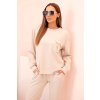 Dámsky maslový komplet: mikina a nohavice s gumou béžové